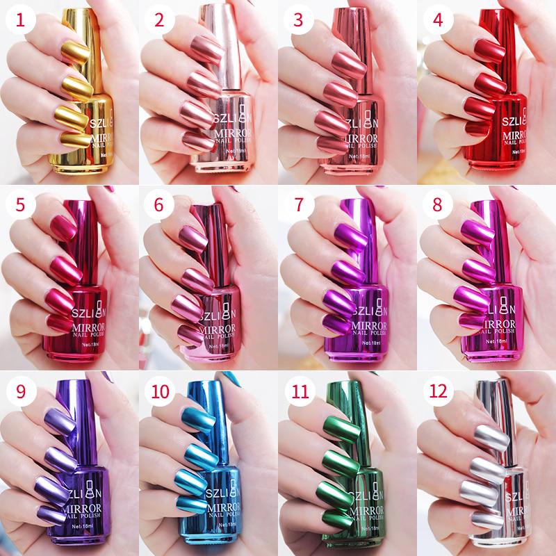 18ml Metallic Nail Polish Mirror Gel Nail Polish Varnishes Metal Mirror Nail Polish