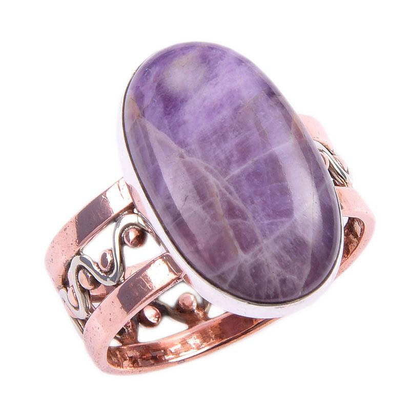 Натуральный камень Тиффани 925 стерлинговое серебро двухцветное кольцо размер 9,5 d6T63