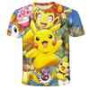2026 New Anime Pikachu Children 3D Fashion Casual T-shirt Pokemon Boys Girls Kids Cosplay Yellow Clothing T-shirt Short Sleeve