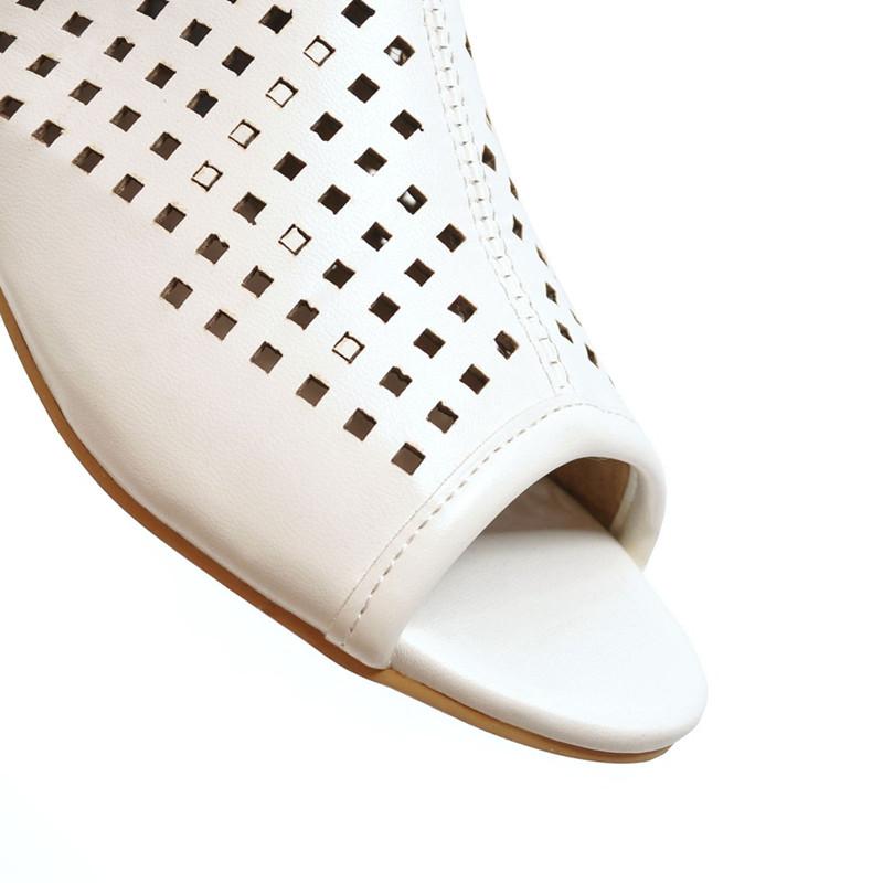 Мода Мода Женские Балетки До Колена Летние Сапоги С Открытым Носком Квадратный Каблук Ажурные Вечерние Туфли Ретро Рим Сексуальная Женская Обувь Размер 34-43