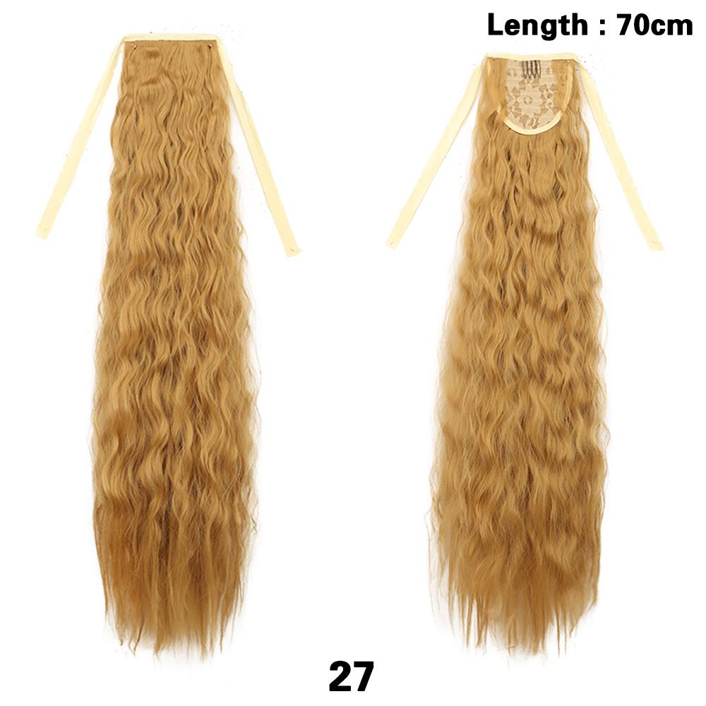 LISI HAIR Синтетическая кукуруза вьющиеся двойной ремень хвостик расширение обертывание вокруг длинные вьющиеся волнистые хвостики шиньон для женщин носить