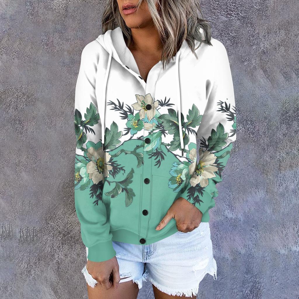 Женская толстовка с капюшоном, свободная спортивная куртка с длинными рукавами и принтом