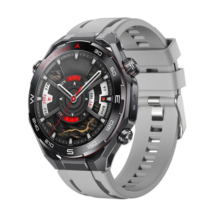 Silver‑Pin‑Buckle Single‑Color Soft‑Silicone Watch‑Band Strap, Adjustable Wrist‑Bracelet Accessory For Huawei Watch Ultimate 2