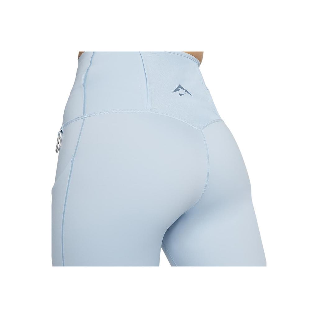 Nike Спортивные брюки Trail Go Letter Print Quick-Dry с высокой талией и карманами, женские, светло-синие, в стиле милитари, FN2665-440