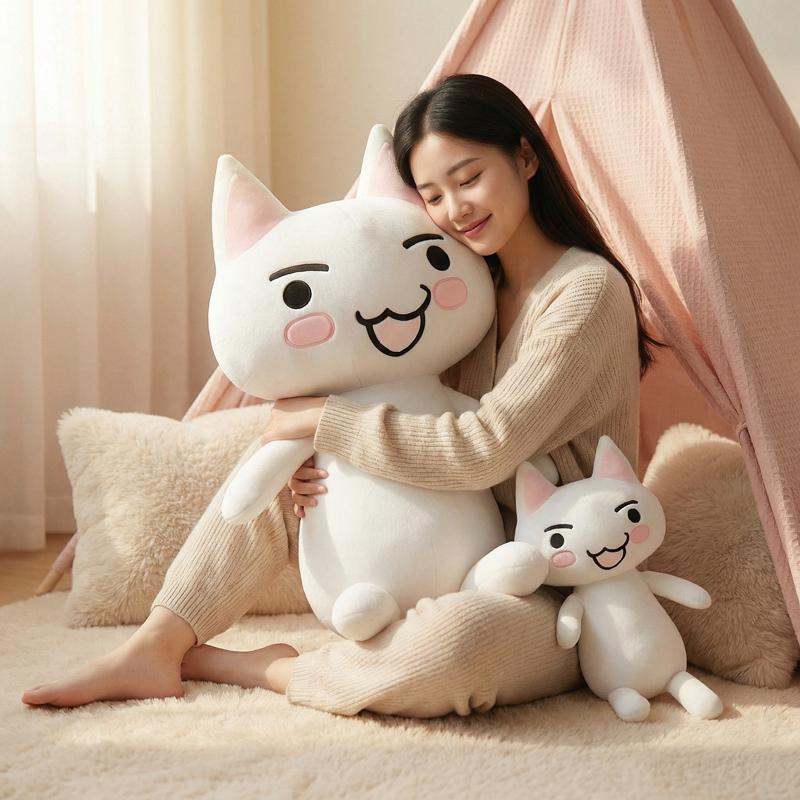 80 см 110 см Большая белая плюшевая игрушка кошка Аниме мягкая игрушка котенок Подушка Подарок на день рождения