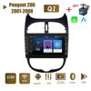 8 Inch For Peugeot 206 2001-2008 With Button Knob Android Car Radio Multimedia Player Navigation Stereo GPS 2 Din 1+32GB