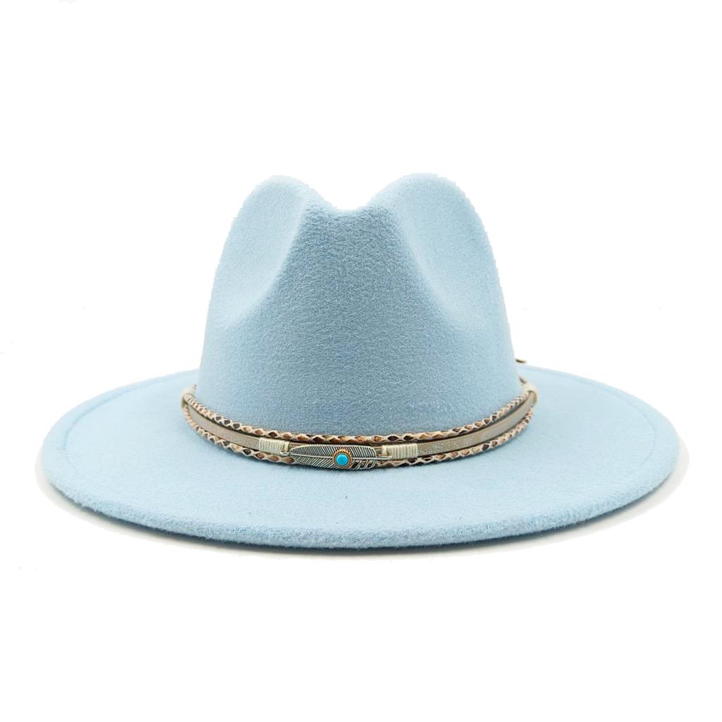 Fedora Autumn and Winter New Leaf Accessories Men's Gentlemen Women's Church Hat Wide Brimmed Jazz Hat Sombrero Hombre