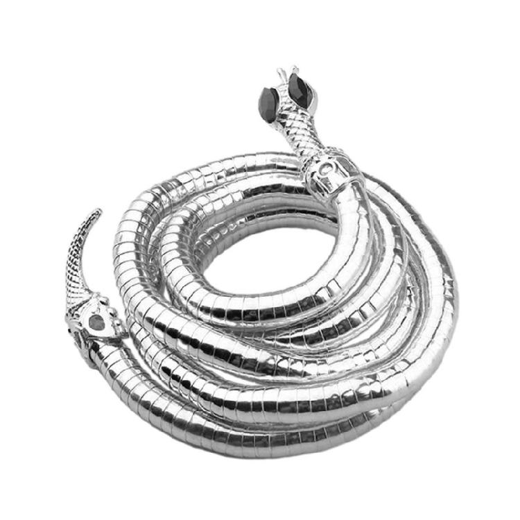 Модное гибкое ожерелье-браслет в виде змеи, многослойное металлическое ожерелье в виде змеи