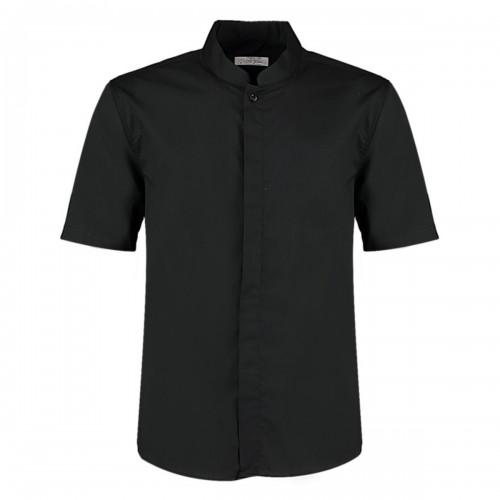 BARGEAR Mens Mandarin Collar Tailored Short-Sleeved Chef Shirt