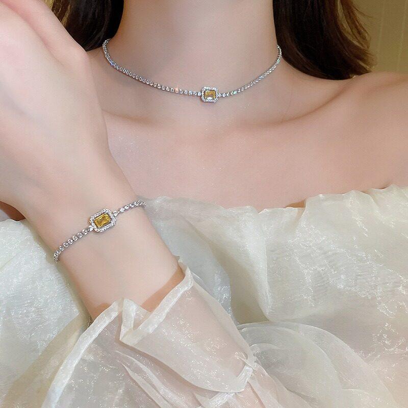 Роскошный браслет из циркона, модное женское квадратное ожерелье из циркона, регулируемый браслет, вечерние ювелирные изделия, подарки