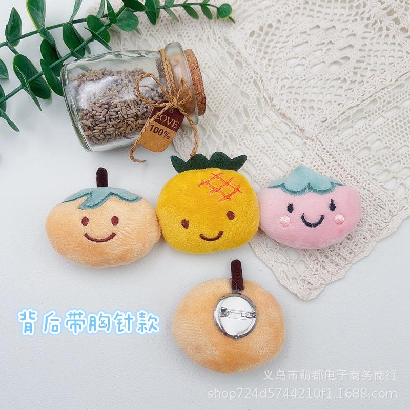 Plush Cartoon Fruit Dolls & Accessories: Orange, Pineapple, Apple Clothing, Headbands, Socks, Brooches for Kids