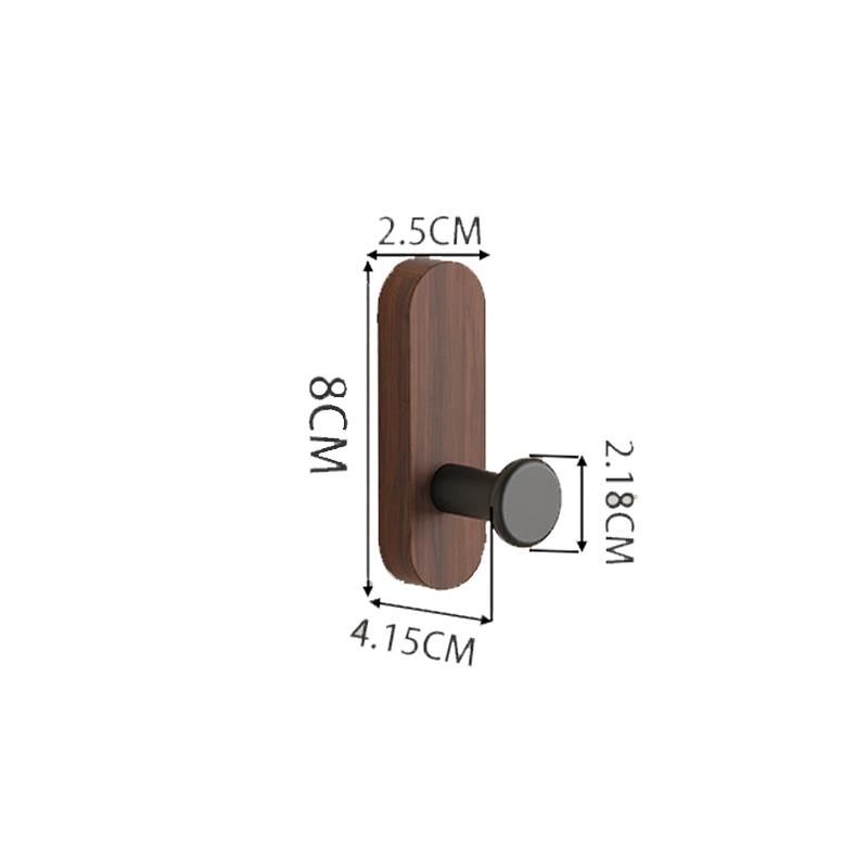 Self Adhesive Mounted Hook Walnut Wood Wall Hooks For Hanging Coat Towel Clothes Blanket Hat Backpack Robe Entryway Key Holder