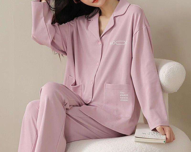 women' pajamas set with a button-down shirt and pants for the hospital sanatorium