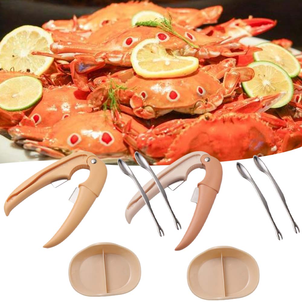 4Pcs/Set Professional Crab Cracker Set Effort-saving Crab Eating Pick Set Crab Sheller Dinner