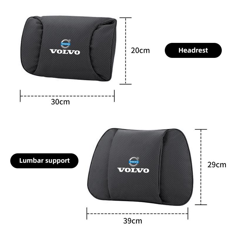 mrjvb7 Keychain Leather Car Seat Headrest High-quality Comfort Waist Rest Neck Pillow Auto Interiors For Volvo Rdesign V60 V40 XC60 V50