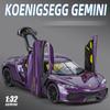 Модель суперкара Koenigsegg Gemini Gt из сплава в масштабе 1/32, Модель-симуляция транспортного средства, Коллекция со звуком и светом, Детская игрушка, Подарки