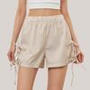 Women's Loose Casual High Waisted Bow Elastic Waisted Checkered Shorts Casual Shortss