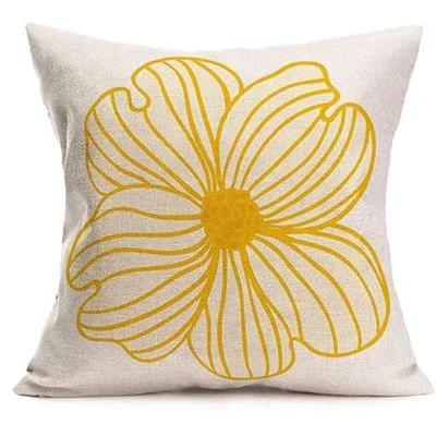 Sweet Home Themed Pillowcase - Arrow, Yellow Flower Petals & Striped , 45X45Cm Cushion Cover For Family Sofa