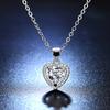 Heart-shaped Necklace Women's Simulation Mozzarella Diamond 1.5 Carat, Fashionable Love Collarbone Necklace