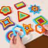 Wooden Geometry Puzzle Board Game Preschool Color Learning Geometric Shape Matching