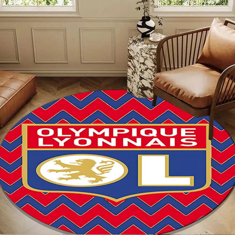 Lyonnais Football Crest Round mat Home Decor, Chair rug For livingroom,Bedroom, doormat home decor Birthday Gift Christmas Gifts