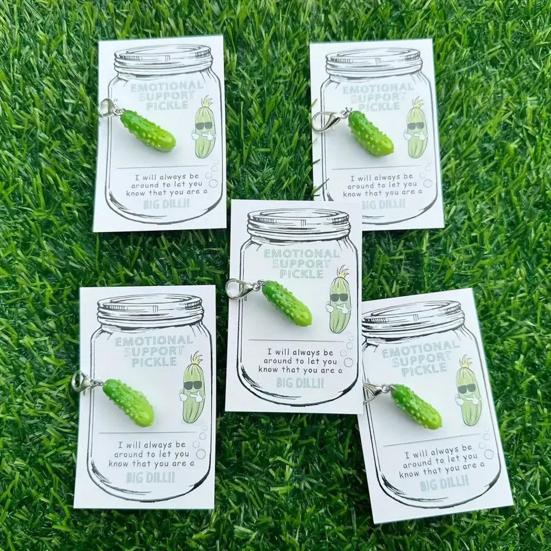 1/2/3 шт. брелок для ключей в виде соленого огурца, брелок для сумки с подвеской в виде позитивной карты, аксессуар для рюкзака для друзей и семьи