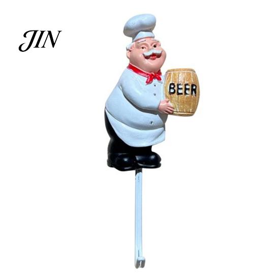 Removable Wall Hook Cute Chef Shape Hook, Strong Resin Kitchen No Punch Hole Adhesive Backing Decorative for Home Hang Utensils Dishcloths Aprons For