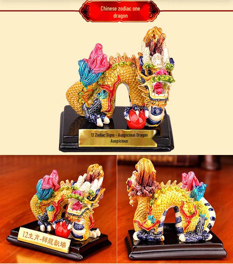 Керамический набор со знаками Зодиака - 12 глиняных скульптур-украшений: Крыса, Бык, Тигр, Кролик, Дракон, Змея, Лошадь, Обезьяна, Благоприятные Талисманы