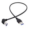 U3-069-UP 40cm 5Gbps Cable Angled USB 3.0 Type-A Male To Straight 3.0 Type-A Male Data Cord