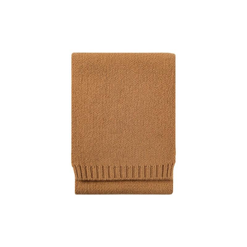 100% Wool Scarf Women Slim Knit Lightweight Elegant Neck Warmer In Chic Neutral Tones