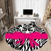 1pc Zebra Print Bow Chair Carpet for Office - Durable, Ideal for Chair Mats, Stylish & Functional Decorative Rug yy260130059