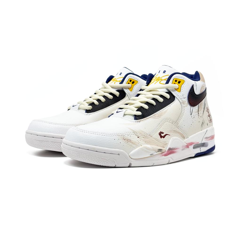 Nike Flight Legacy Cushioning Abrasion Resistant Cushioning, Wear Resistant Mid top Vintage Basketball Shoes Men's Ecru BQ4212-102(Team1416-)