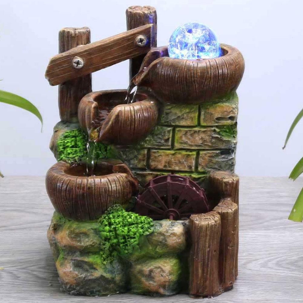 Resin Desktop Fountain Flowing Water Ornament Home Office Table Decoration
