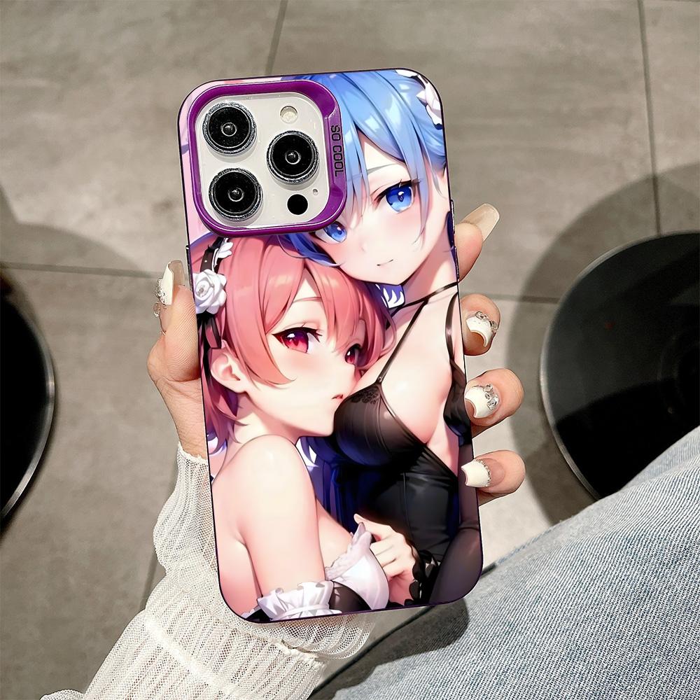 ReZero Rem Ram Purple Translucent Mobile Phone Case for iPhone 17 16 15 14 13 12 11 X XR XS Air Pro Max Plus Colorful Cover