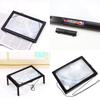 Foldable Portable A4 Rectangular 3x Reading Magnifying Glass With Led Light For Senior Use Creative Desk Accessory