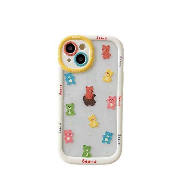 Противоударный бампер с изображением кролика и мультяшного медведя, чехлы для телефонов для Iphone 14 11 12 13 Pro Max, мягкая прозрачная задняя крышка