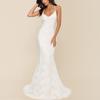 Elegant V-Neck Spaghetti Strap Evening & Wedding Gown with Long Train