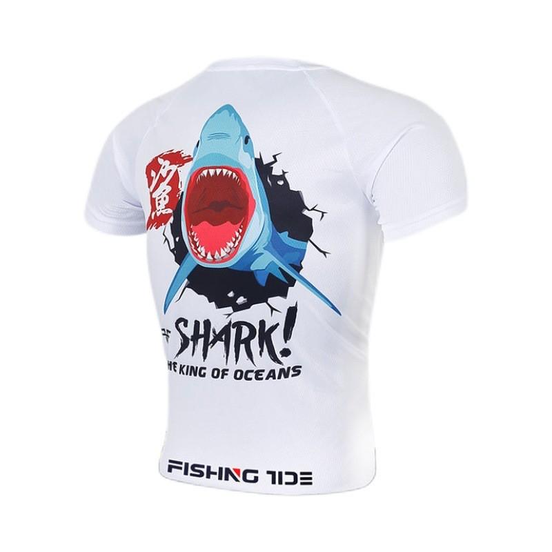 Mens Quick-Dry Fishing T-Shirt UV Protection Short Sleeve Crew Neck Sea Kayaking Outdoor Angling