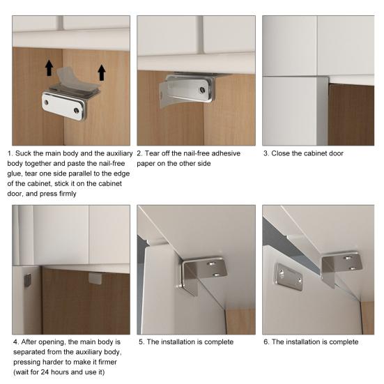 Бытовой защелка для шкафа, ультратонкий, без ударов, с длительным сроком службы, невидимый магнитный дверной стопор, шкаф