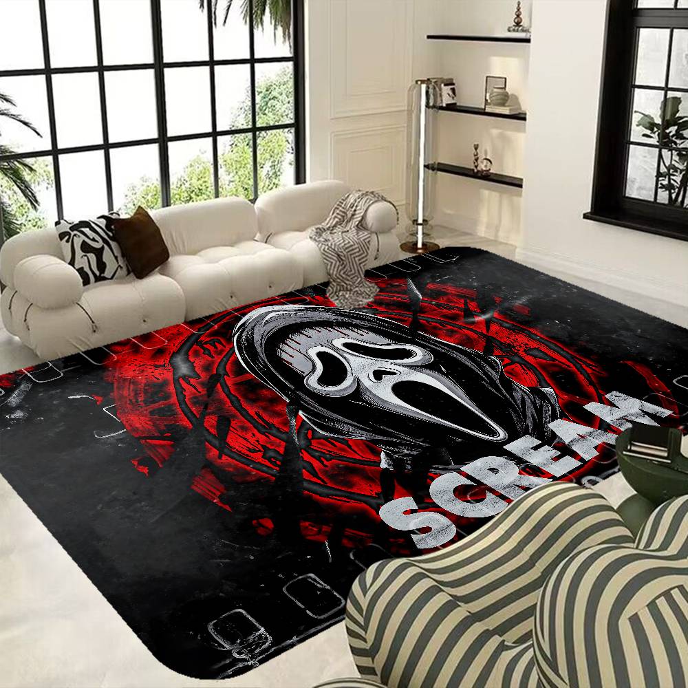 S-Scream Ghostface Room Mats Anti-slip Absorb Water Long Strip Cushion Bedroon Mat Welcome Doormat