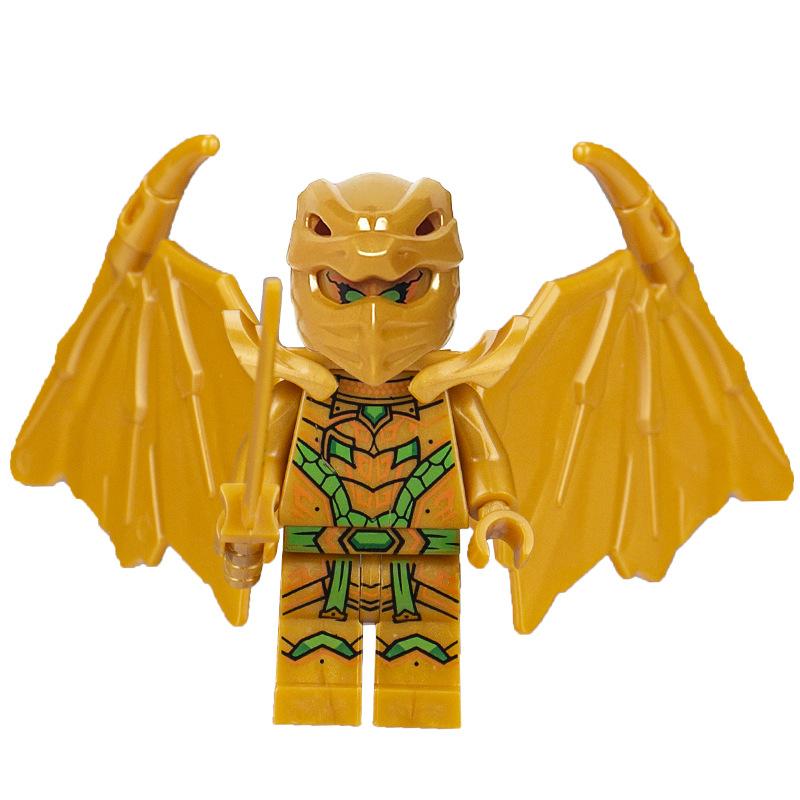 Золотой конструктор в форме дракона, кукла-мальчик, развивающая игрушка