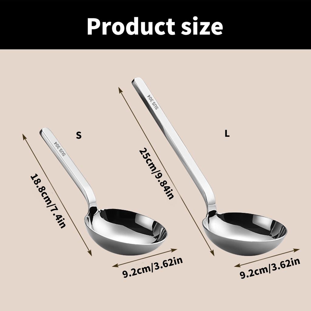 Премиальный половник из нержавеющей стали Функциональная ложка для легкой сервировки Сверхпрочный половник Короткая ручка Большая ложка для использования на кухне