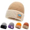 Вязаная шапка Осенне-зимняя шапка Женская шапка большого размера Утепленная теплая шапка от холода Мужская шерстяная шапка Пуловер Универсальная шапка-бини Шапка-бини