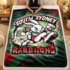 Flannel BlanketSouth Sydney Rabbitohs Warm Soft Throw Blanket for Indoor Sofa Bed Living Room Use
