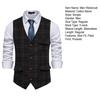 Ретро мужской деловой жилет без рукавов с карманами, однобортный приталенный жилет, пальто в клетку с принтом, рабочий жилет