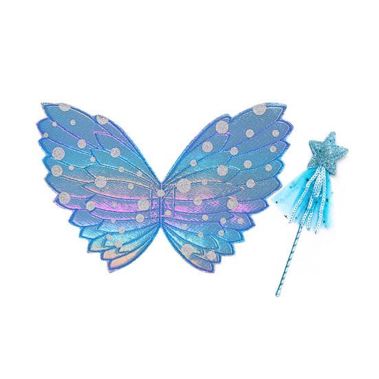 Butterfly Wing Props with Fairy Stick Realistic Patterns Colorful Fairy Wings Props Halloween Decoration