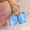 Simple Delicate Gold Color Oval Cut Opal Drop Earrings for Women Girl Luxury Bohemia Jewelry