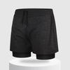 Men Swim Shorts Slim Fit Double Layers Quick Dry Conservative Swimming Elastic Waist Printed
