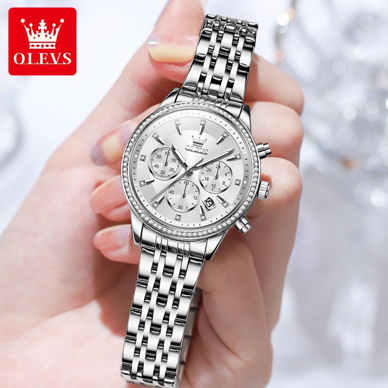 OLEVS Часы Многофункциональный хронограф Кварцевые часы Женские часы Женские часы