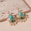 Bohemia Style Ethnic Style Tassel Earrings Pearl Flower Shape Earrings Pendant  Lady Gifts